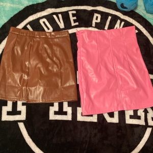 SHEIN fux leather skirts